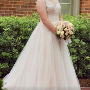 Stella York Blush Tulle A-Line Wedding Dress